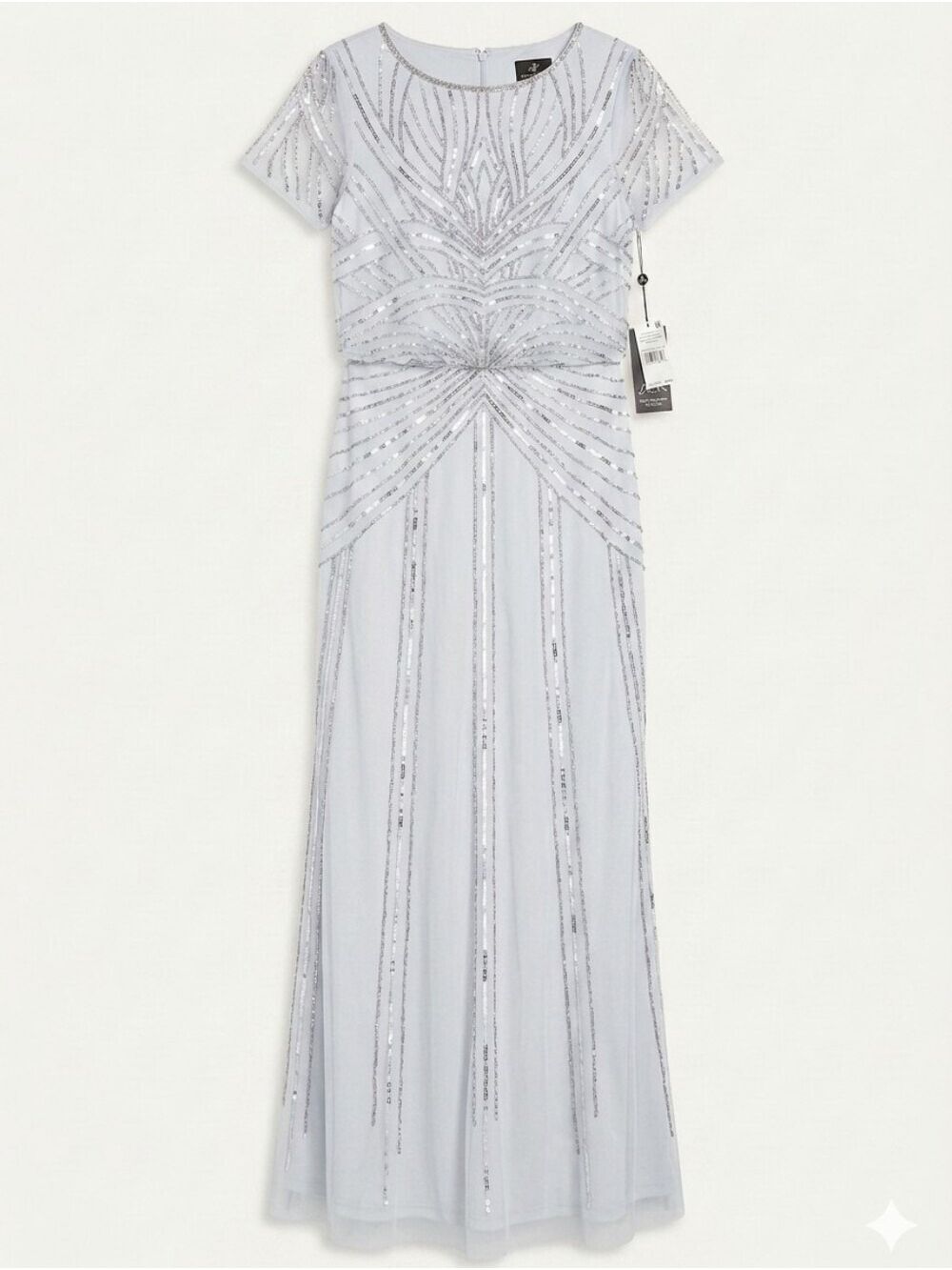 Size 8 Adrianna Papell AP1E209663 - Short Sleeve Embellished Evening Dress, NWT